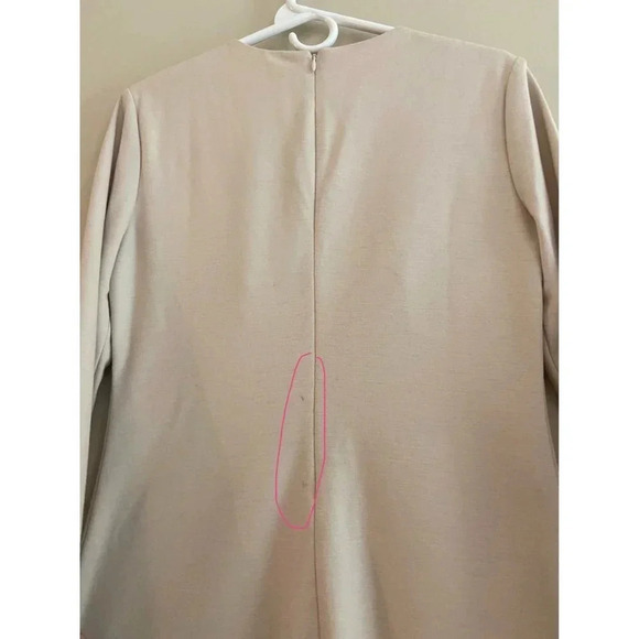 Diane Von Furstenburg Beige Long Sleeve Wool Blend Stretch Mini Dress Size 8 - Picture 9 of 12